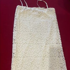 White dress with mesh on top